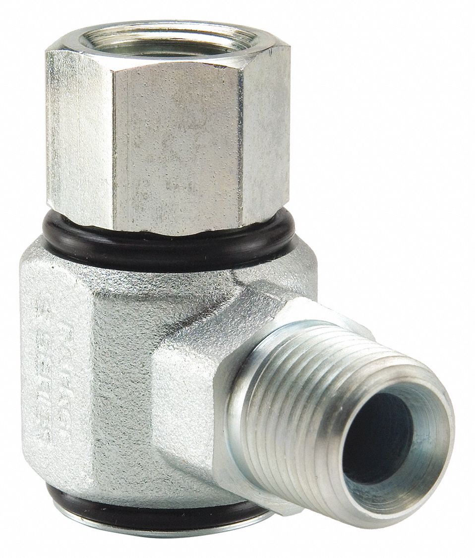 PARKER Hydraulic Swivel Fitting, 1/2"14, Female NPTF, 1/2"14, Male