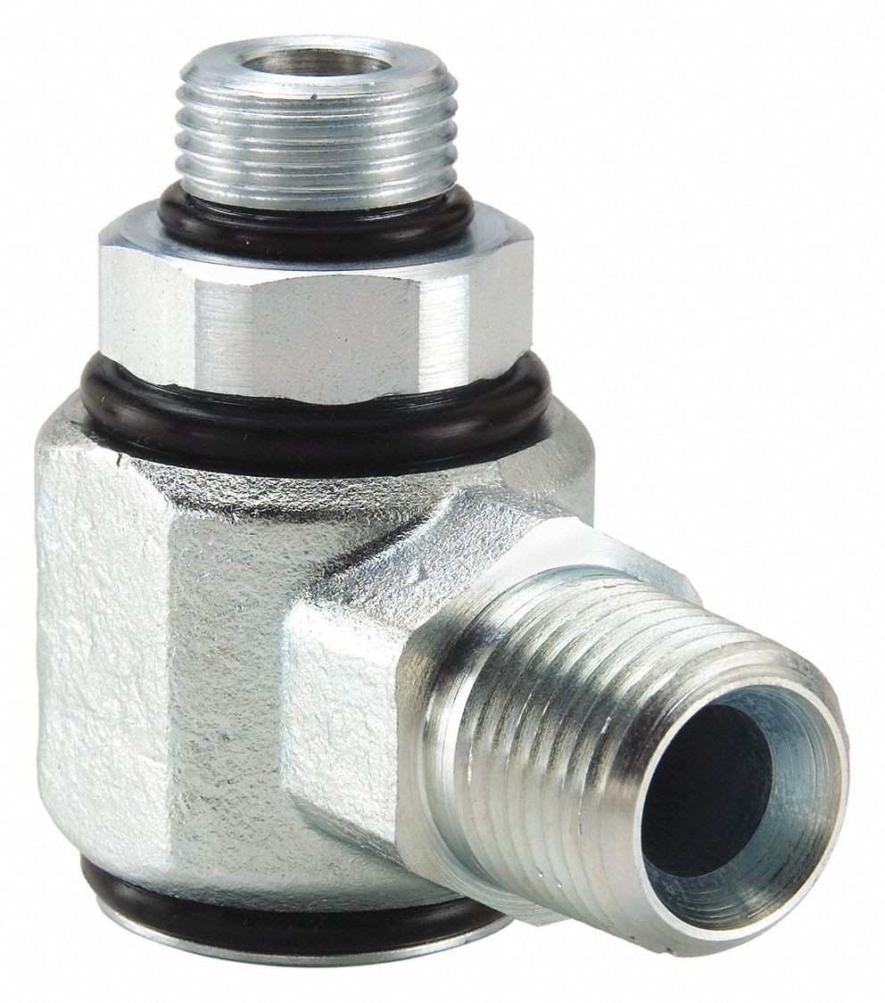 PARKER Hydraulic Swivel Fitting, 9/16"18, Male SAE, 3/8"18, Male NPTF