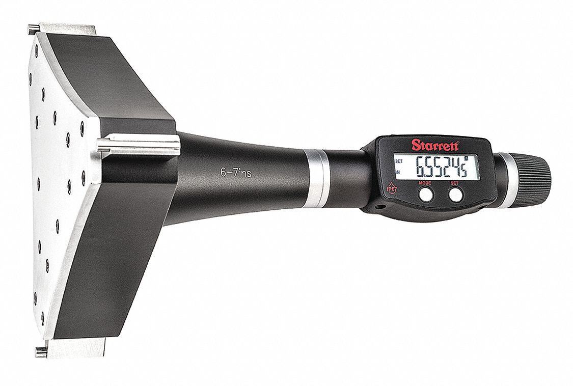 STARRETT Internal Micrometer, 6 to 7 Measuring Range (In.), 0.00005 in