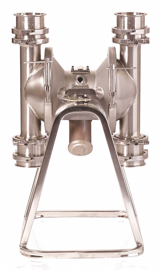 STANDARD PUMP, Air, 316 Stainless Steel, Double Diaphragm Pump - 53WA92