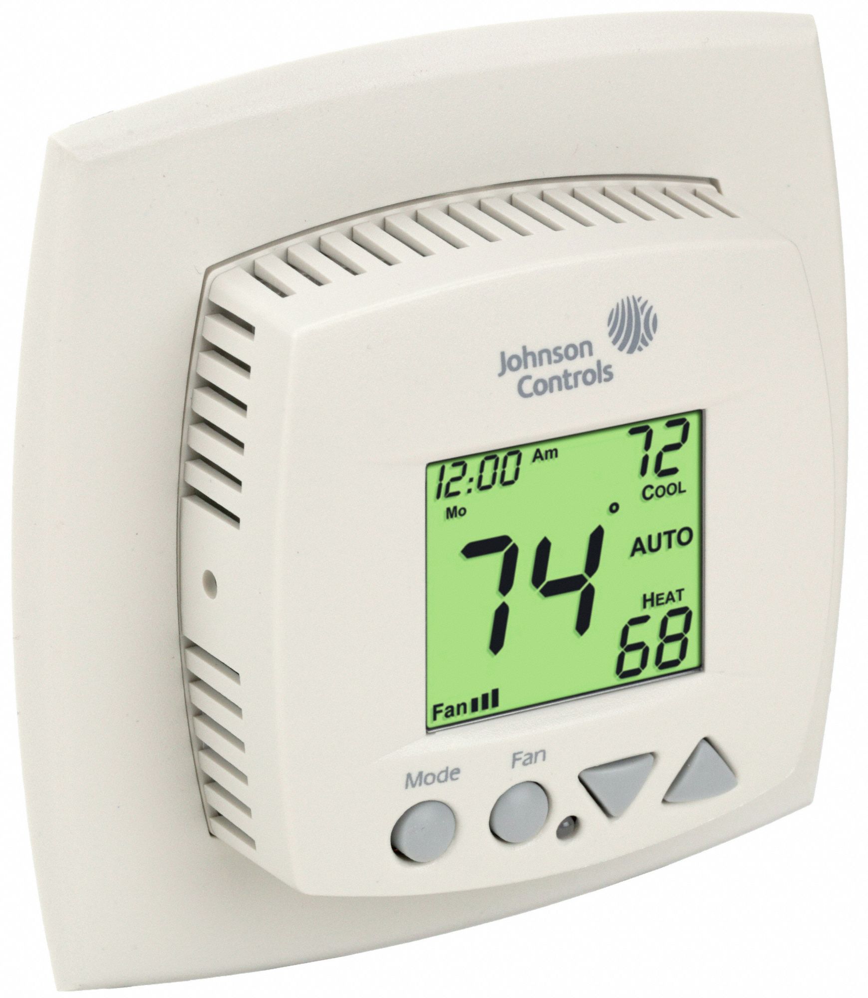 JOHNSON CONTROLS, Heat and Cool, Auto, Fan Coil Thermostat - 53WN13