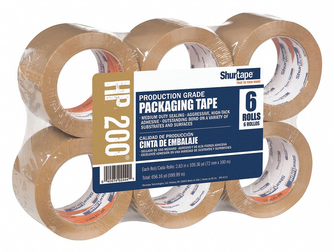 SHURTAPE Packaging Tape, Tan, Rubber Tape Adhesive, Tape Application