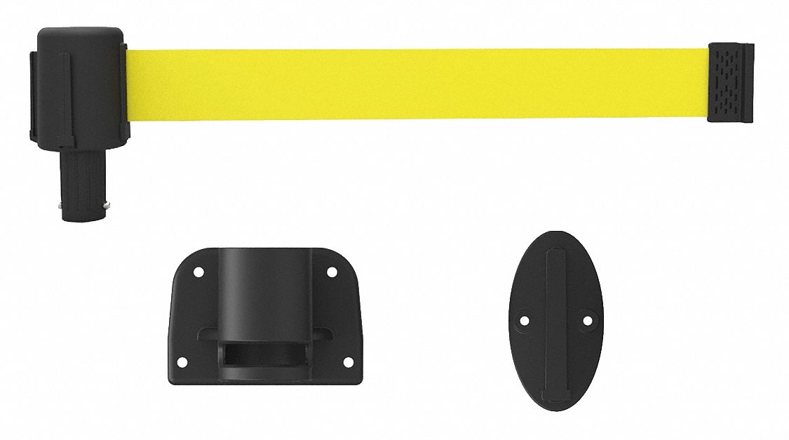 BANNER STAKES, Anchors/Screws/Zip Ties, 15 ft Belt Lg, Retractable Belt Barrier System 53XW73