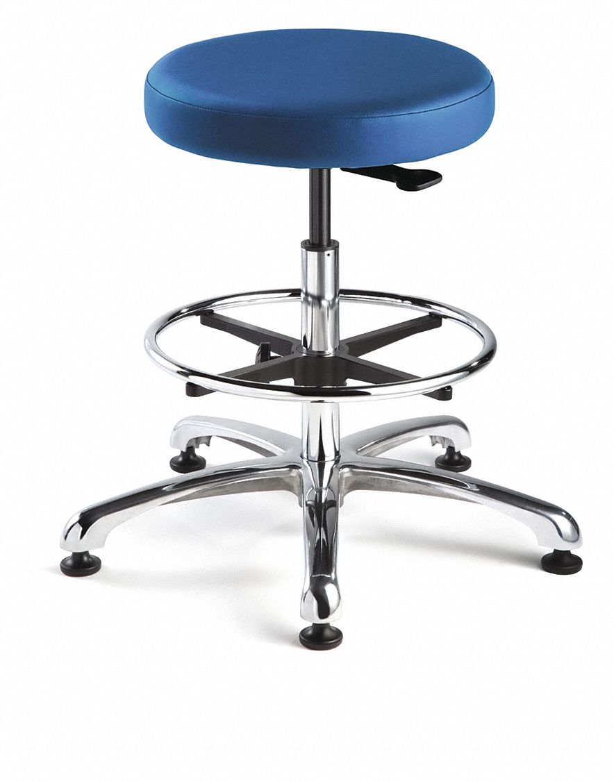 BEVCO Vinyl Cleanroom Pneumatic Stool with 300 lb Weight Capacity, Blue