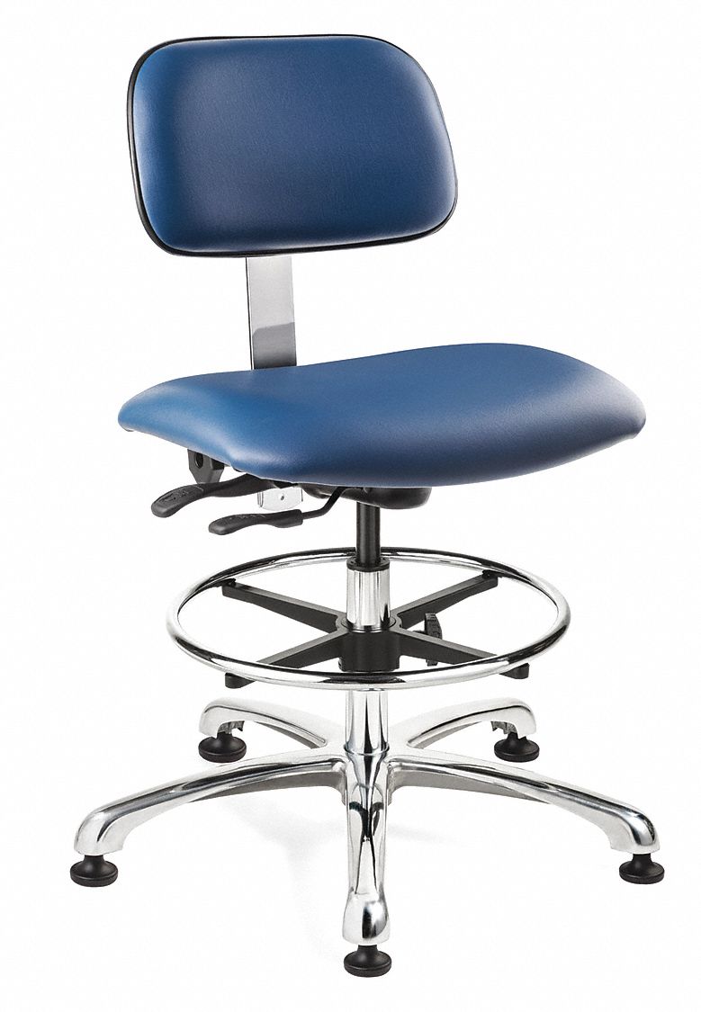 BEVCO, Vinyl (Antibacterial), 22 in to 32 in, Cleanroom Chair 53YJ62