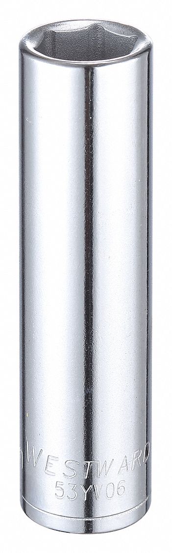 WESTWARD 15mm Alloy Steel Socket with 1/2" Drive Size and Full Polished