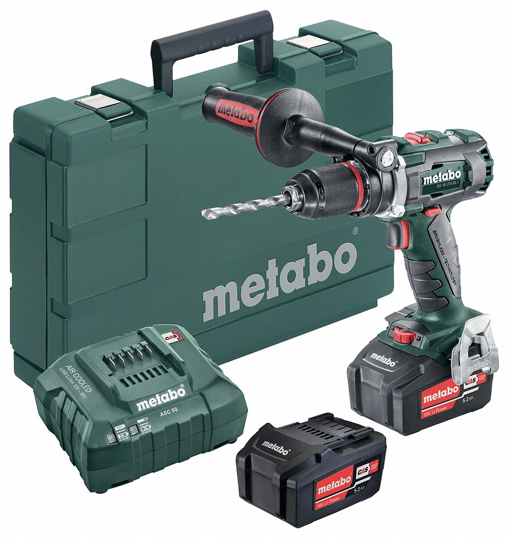 METABO Cordless Drill/Driver Kit, Cordless, 0 inlb to 1,062 inlb, 1/2