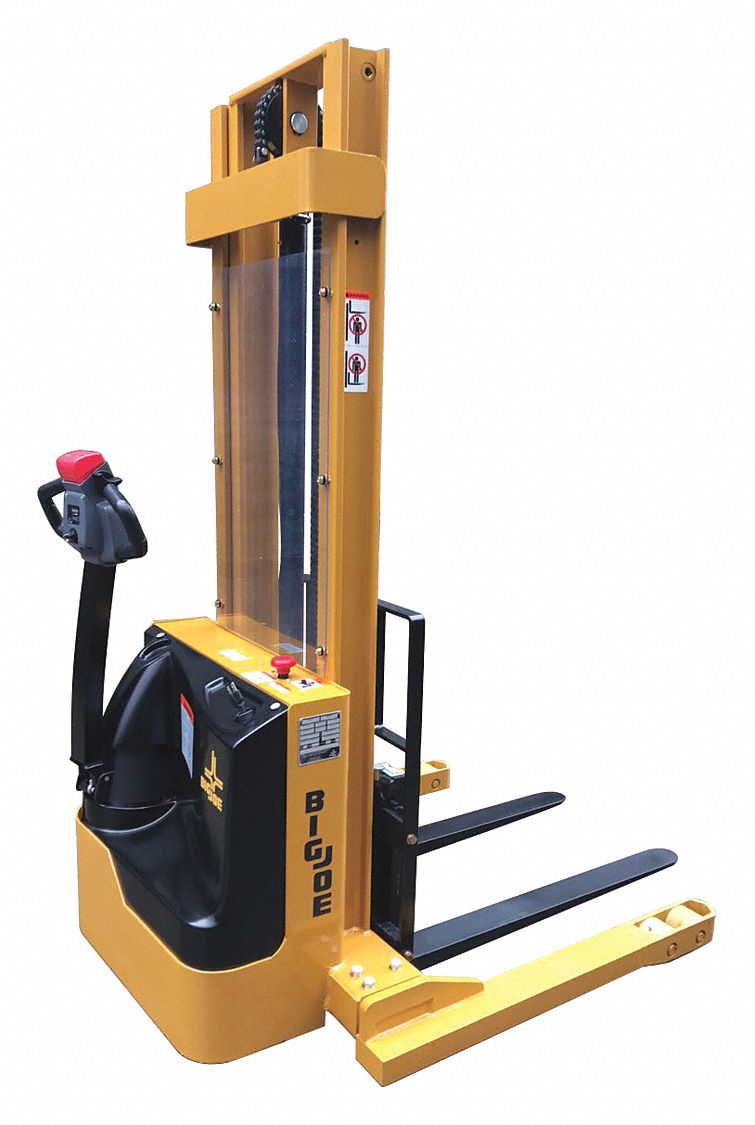 BIG JOE Powered Straddle Stacker, 3,000 lb Load Capacity 53ZA10S30