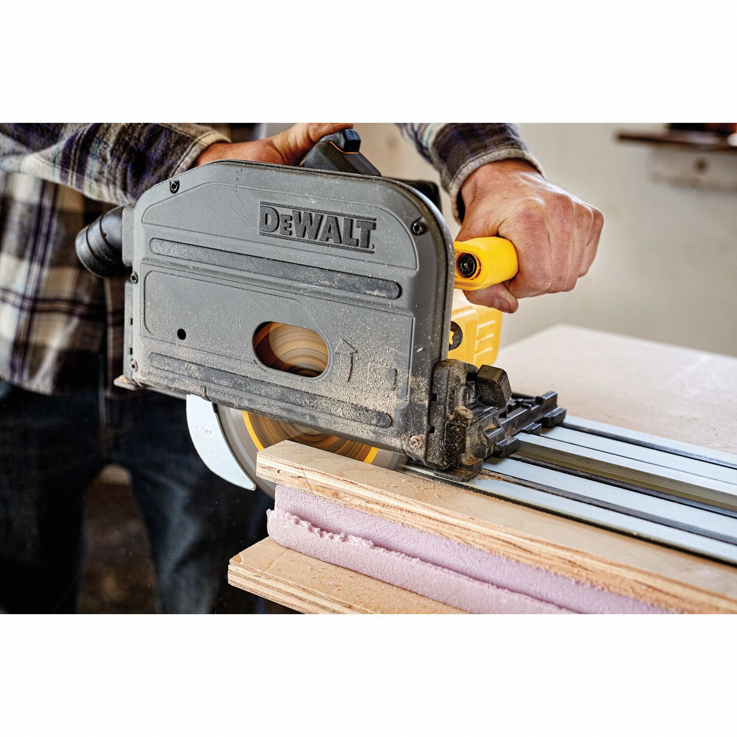 DEWALT Track Saw Kit: 6 1/2 in Blade Dia., 2 1/8 in Max. Cutting Dp @ 0