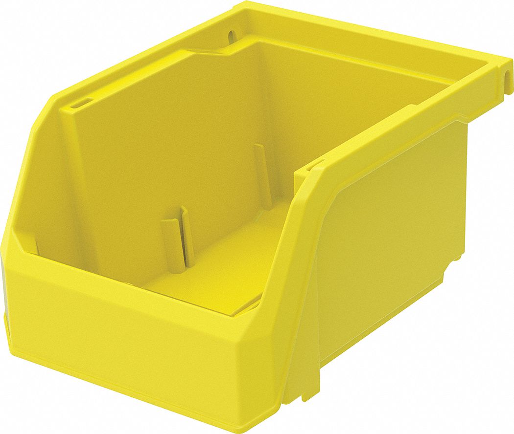 4 1/8 in x 5 3/8 in x 3 in, Yellow, Hang and Stack Bin 54DE47