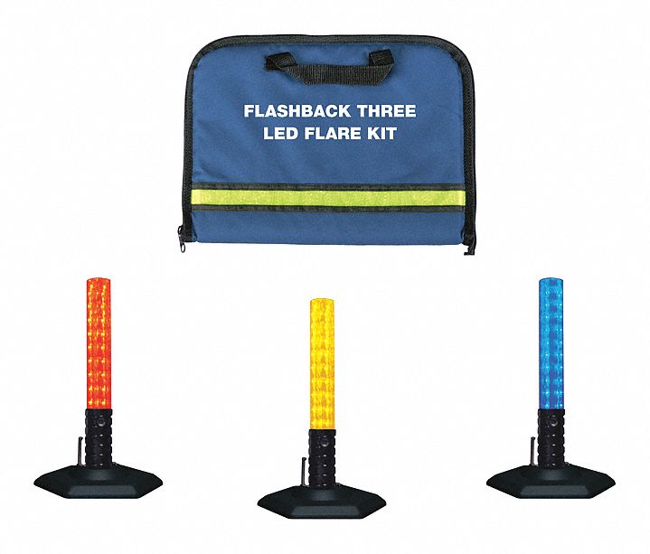 EMI, Baton LED Flare, 4 Flares Included, LED Road Flare Kit 54DH39