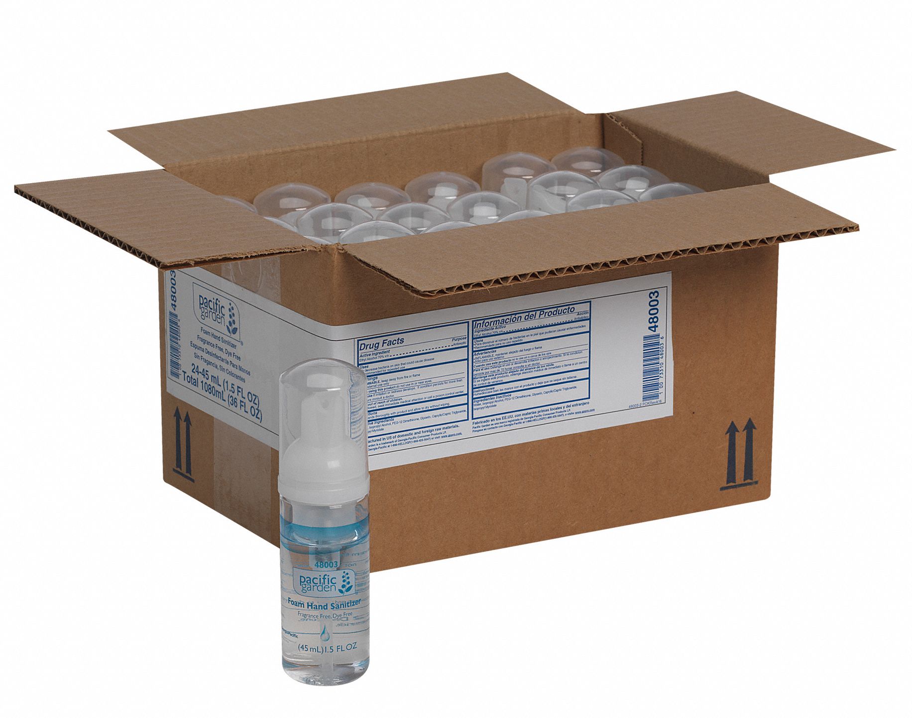 Hand Sanitizer, 1.5 oz, Pump Bottle, Foam, Pacific Blue