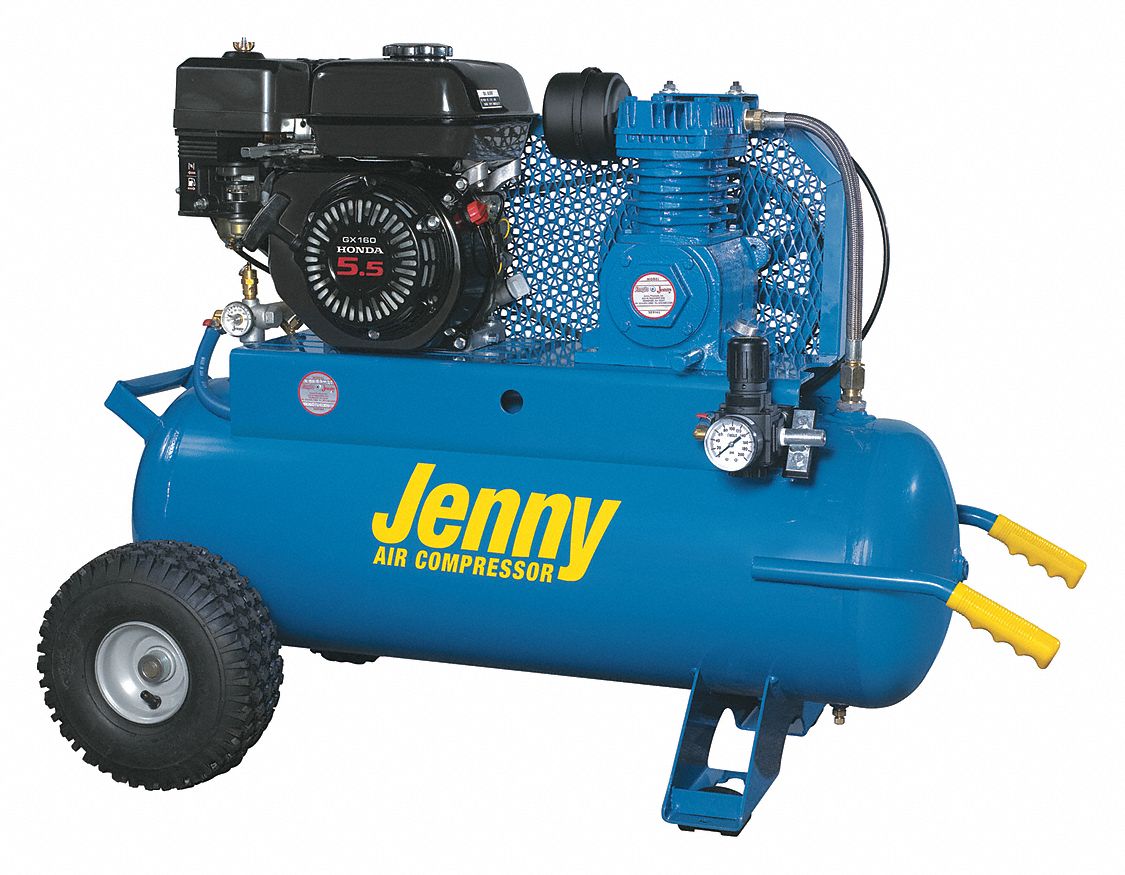 JENNY, 1 Stage, 5.5 hp Engine, Portable Gas Air Compressor - 54DH95