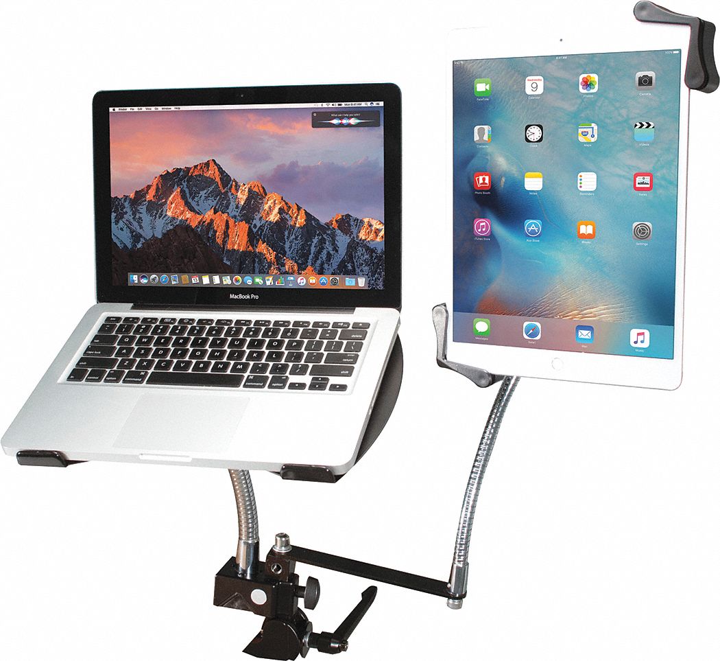CTA DIGITAL, Clamp, Black, Dual Laptop/Tablet Stand 54DV16PADDLT