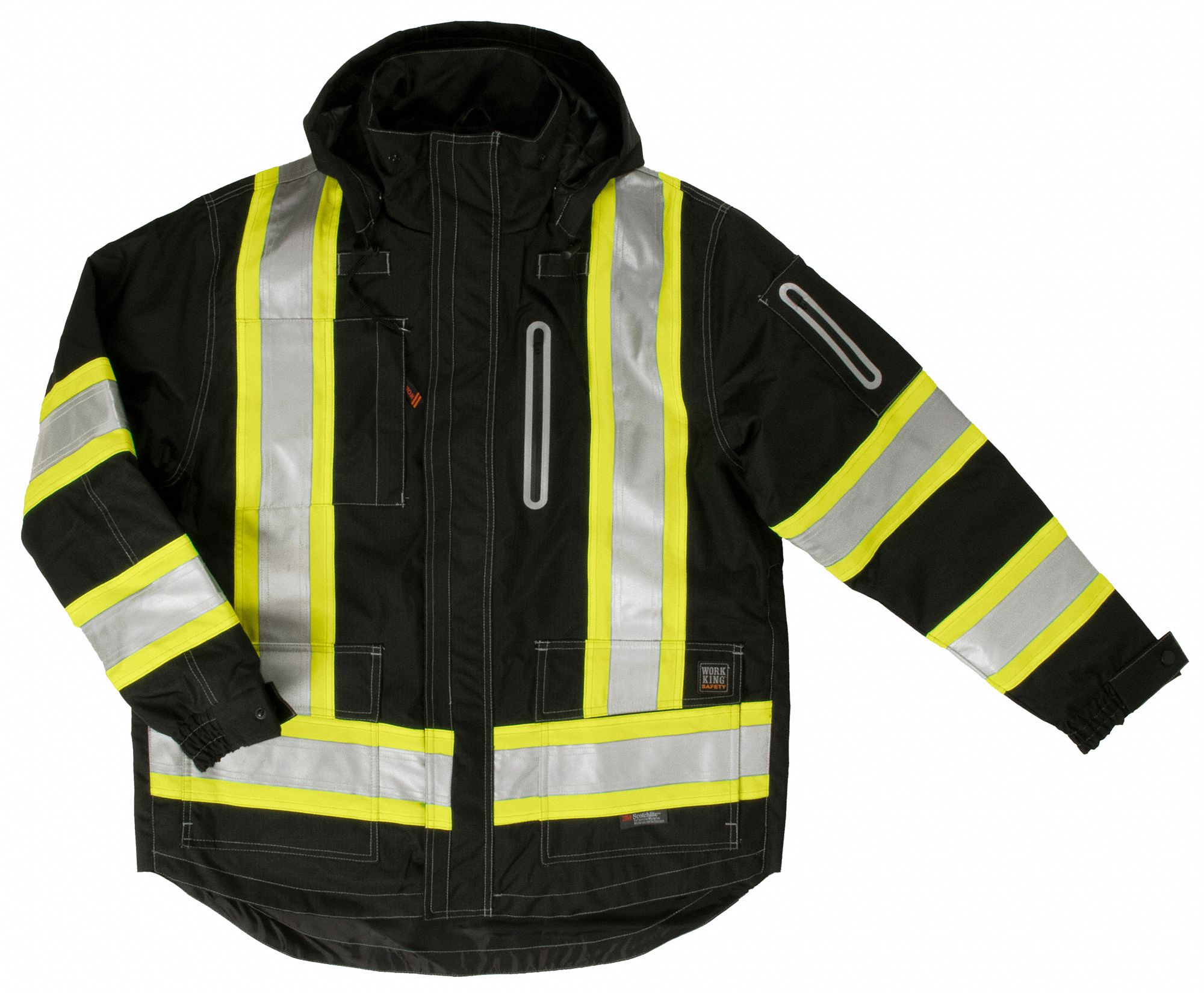 TOUGH DUCK HiVis Parka, Black, XL Size 54GX89S18711 Grainger