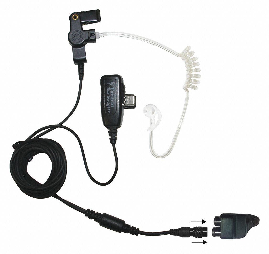 EARPHONE CONNECTION, Fits Harris, Earbud, Surveillance Kit - 54HH77