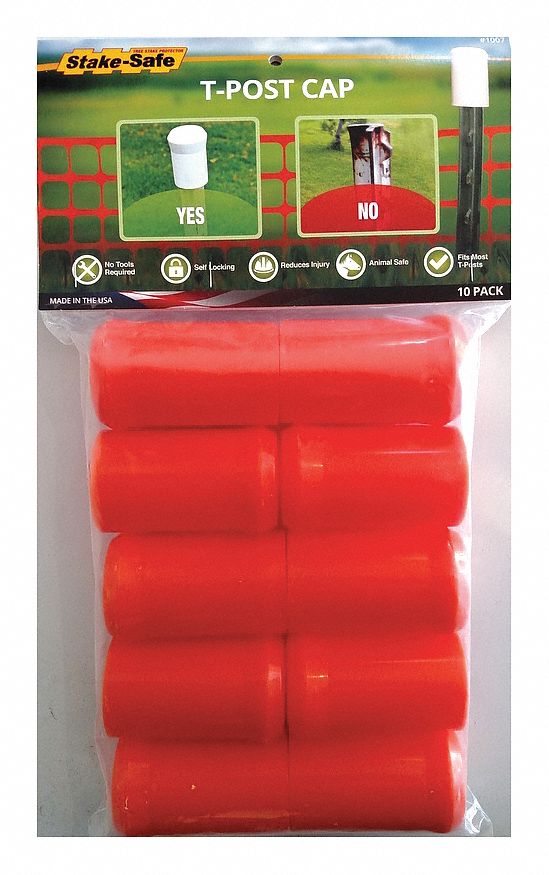 STAKE SAFE, HDPE, 8 Gauge, Post and Rebar Cap 54JF801007O Grainger