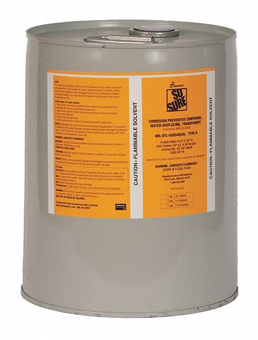 Corrosion Inhibitor Dry Lubricant Film, Short, Short, 5 gal Container