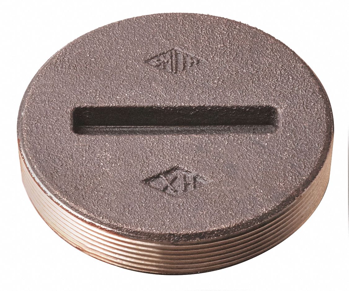 JAY R. SMITH MFG. CO Floor Cleanout Plug 5 in Pipe Dia., Cast Bronze, Bronze, MNPT 54JH32