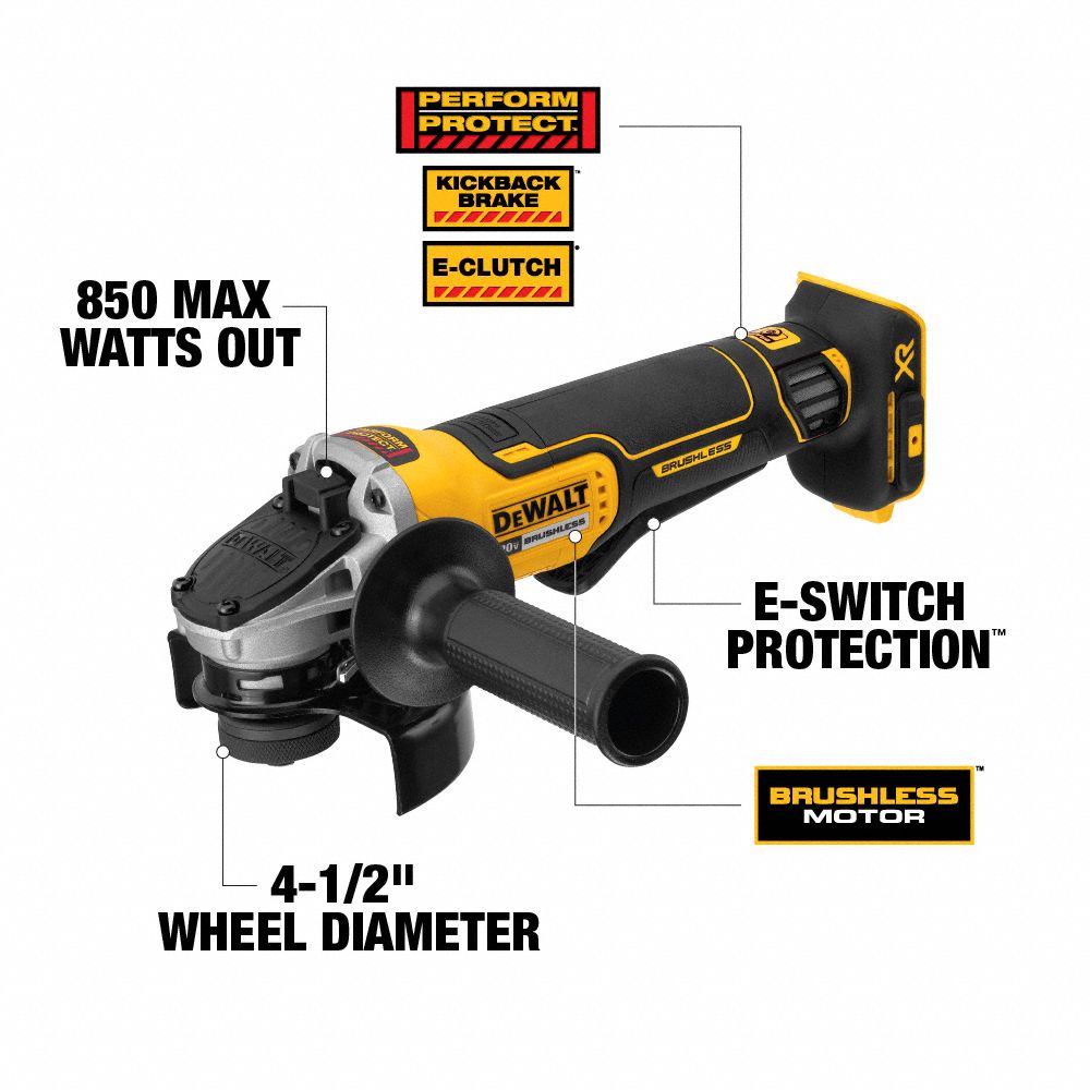 DEWALT Cordless, CutOff Tool, 4 1/2 in Wheel Diameter, 20V DC 54JJ39