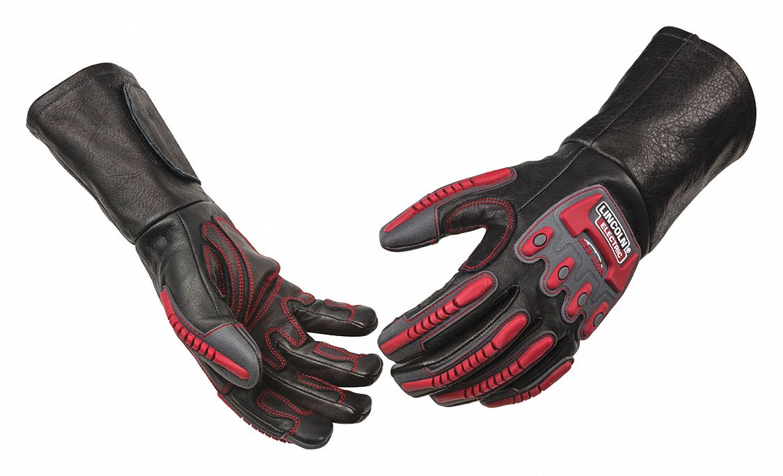LINCOLN ELECTRIC Welding Gloves Wing Thumb, Gauntlet Cuff, Premium