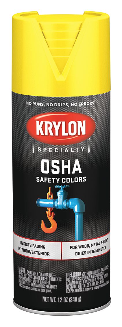 KRYLON OSHA Spray Paint in Gloss Safety Yellow for Iron