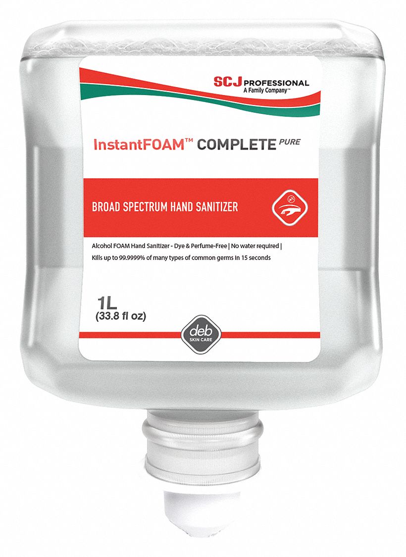 DEB, InstantFOAM Series, Foam, Hand Sanitizer 54TT89IFC1L Grainger