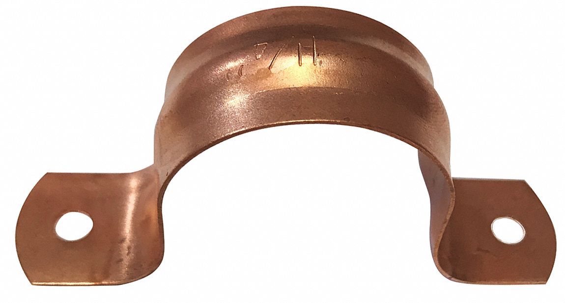 GRAINGER APPROVED Pipe Strap, Copper, 11/4 Pipe Size 54TU29CC125PS