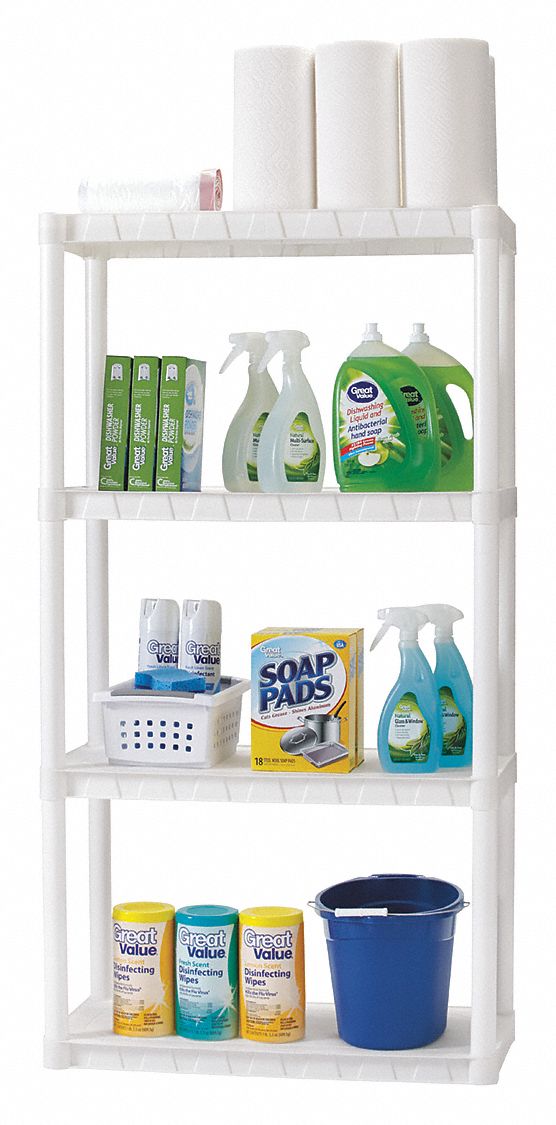 PLANO MOLDING, 30 in x 14 in, 55 in Overall Ht, Plastic Shelving