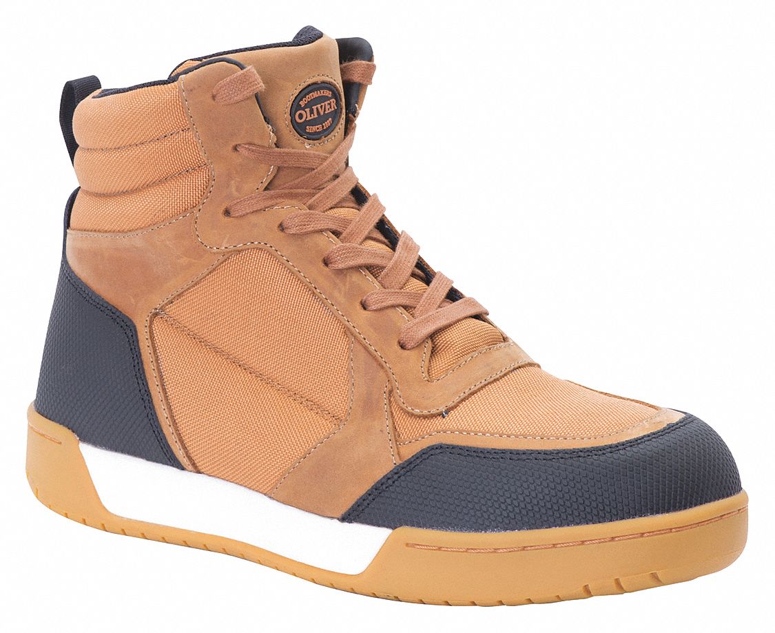 OLIVER BY HONEYWELL Athletic HighTop, 9 1/2, D, Men's, Tan, Alloy Toe