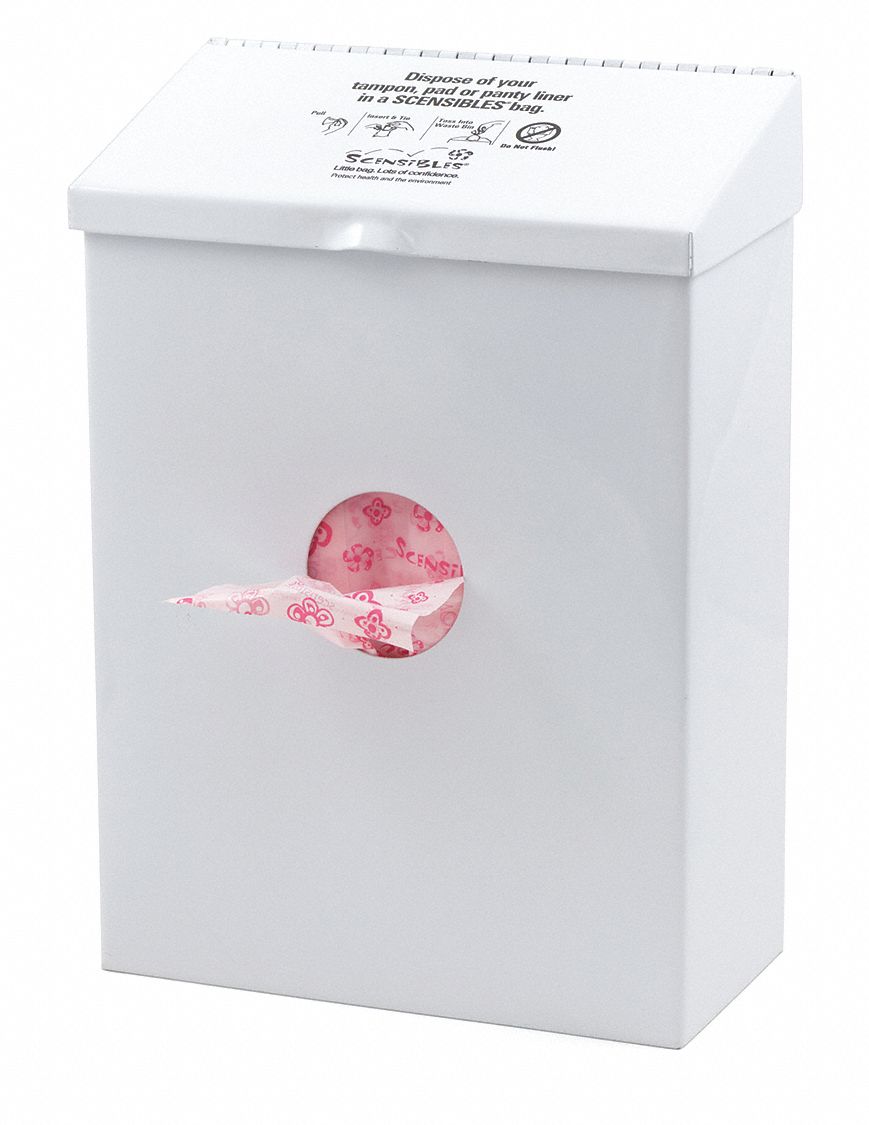 SCENSIBLES Sanitary Napkin Receptacle with Bag Dispenser, Receptacle