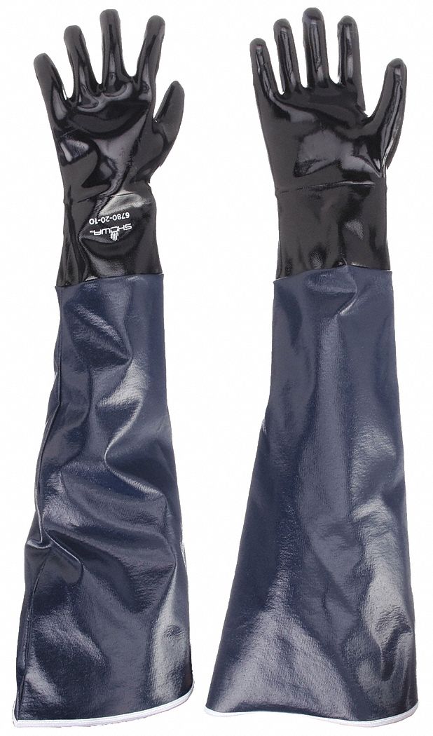 60 mil Glove Thick, 32 in Glove Lg, Chemical Resistant Gloves 54ZH43