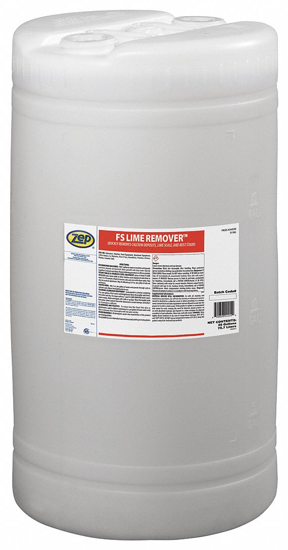 ZEP, Drum, 20 gal Container Size, Lime and Scale Remover 54ZJ96