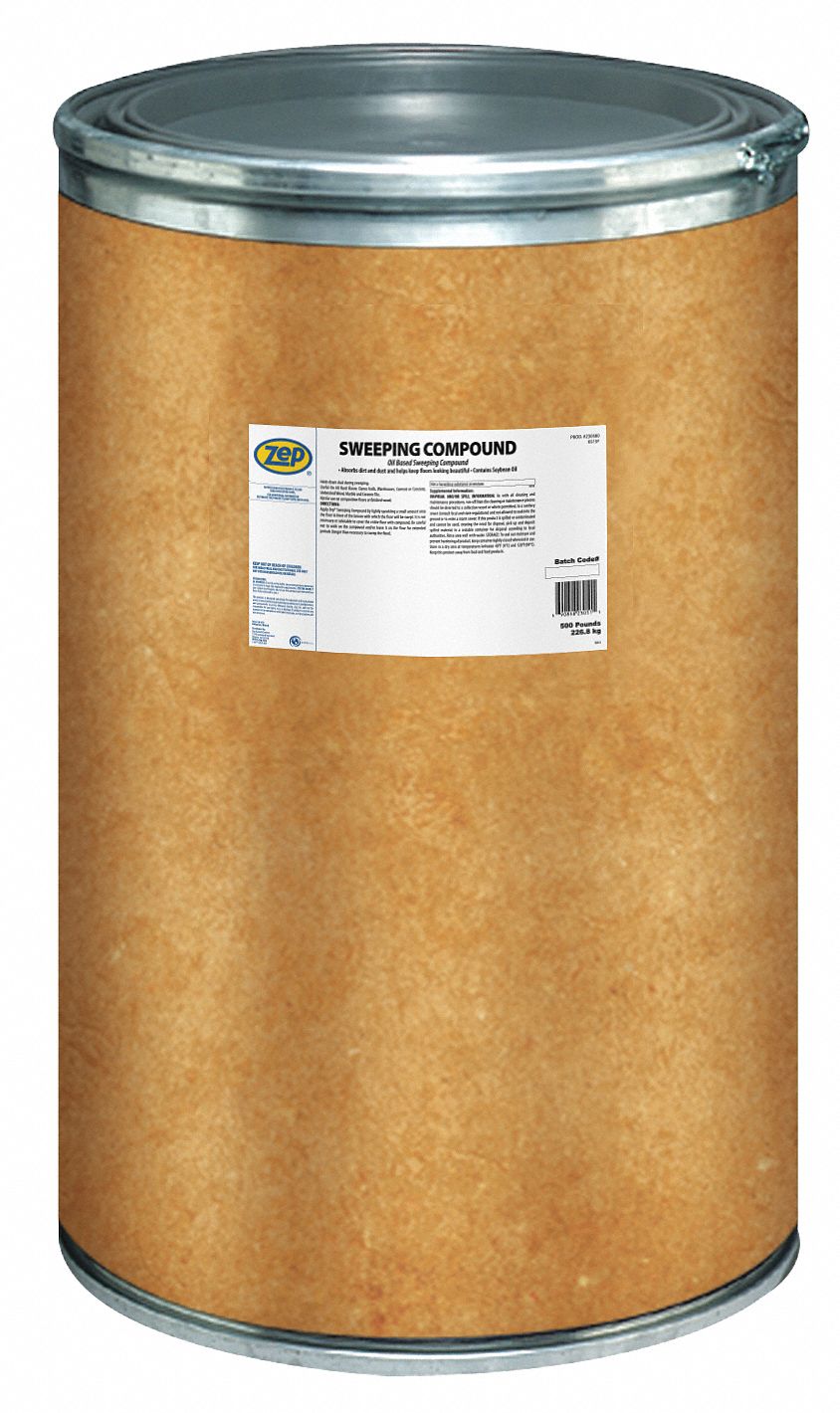 ZEP Sweeping Compound, Solid, 500 lb, Drum, 500 lb RTU Yield per