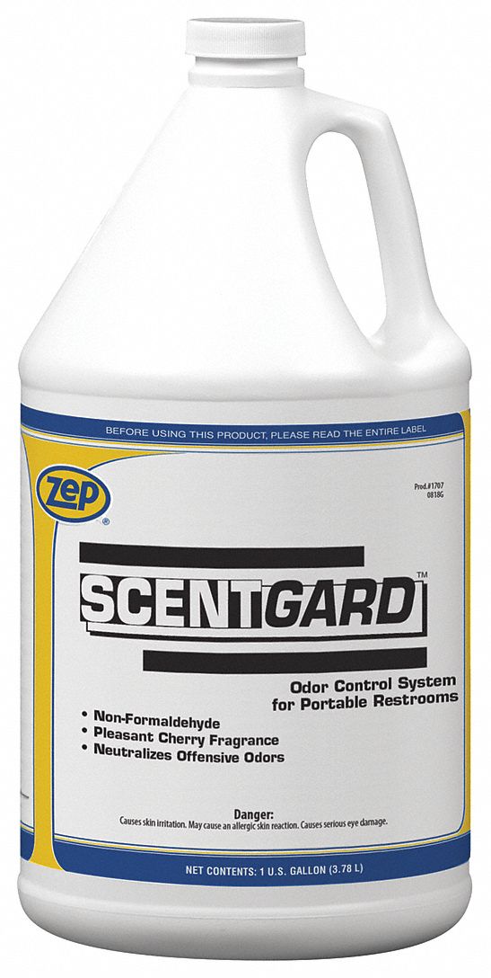 ZEP Portable Toilet Odor Eliminators, Jug, 1 gal, Liquid, Cherry, PK 4