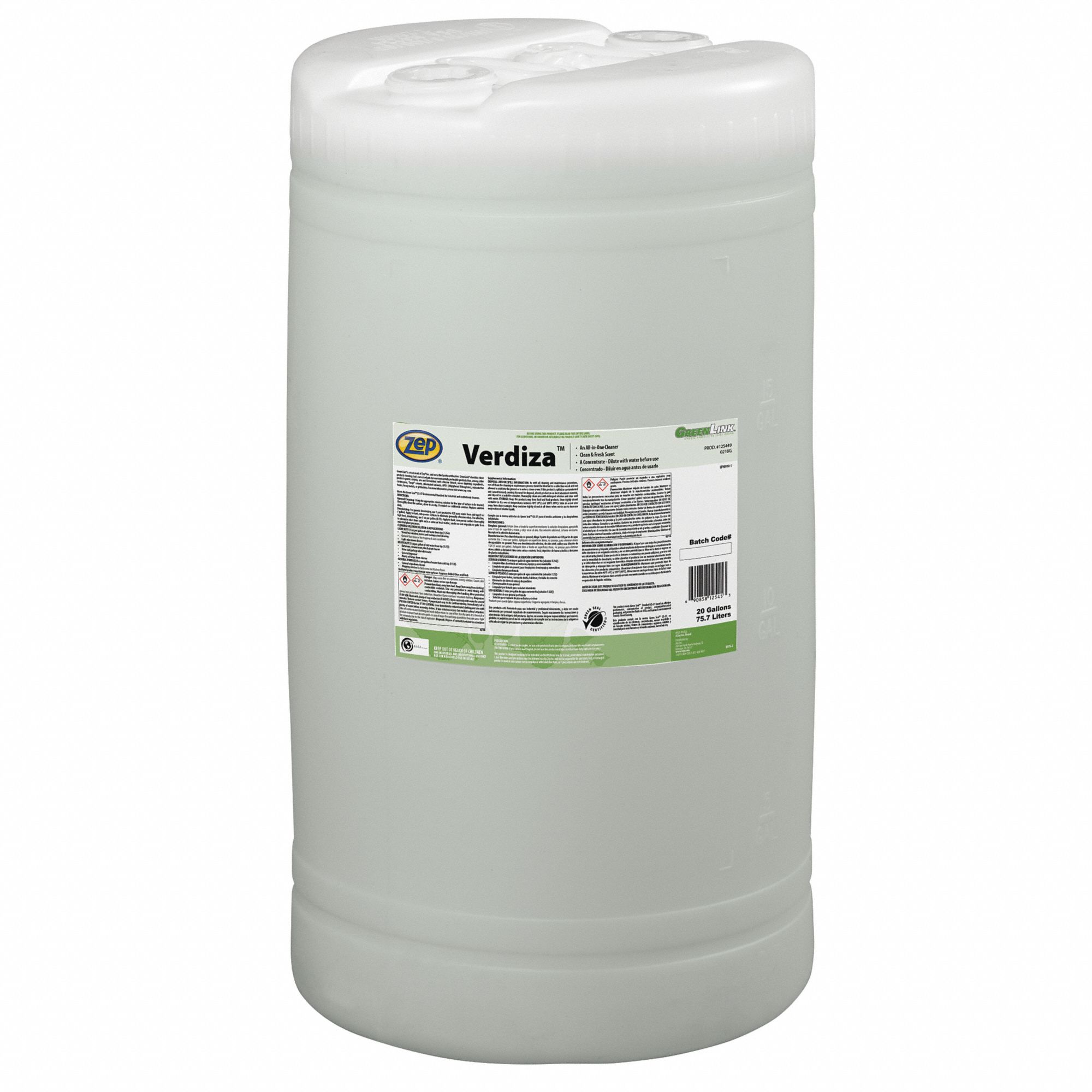 ZEP Bathroom Cleaner, 20 gal Container Size, Drum Container Type, Fresh
