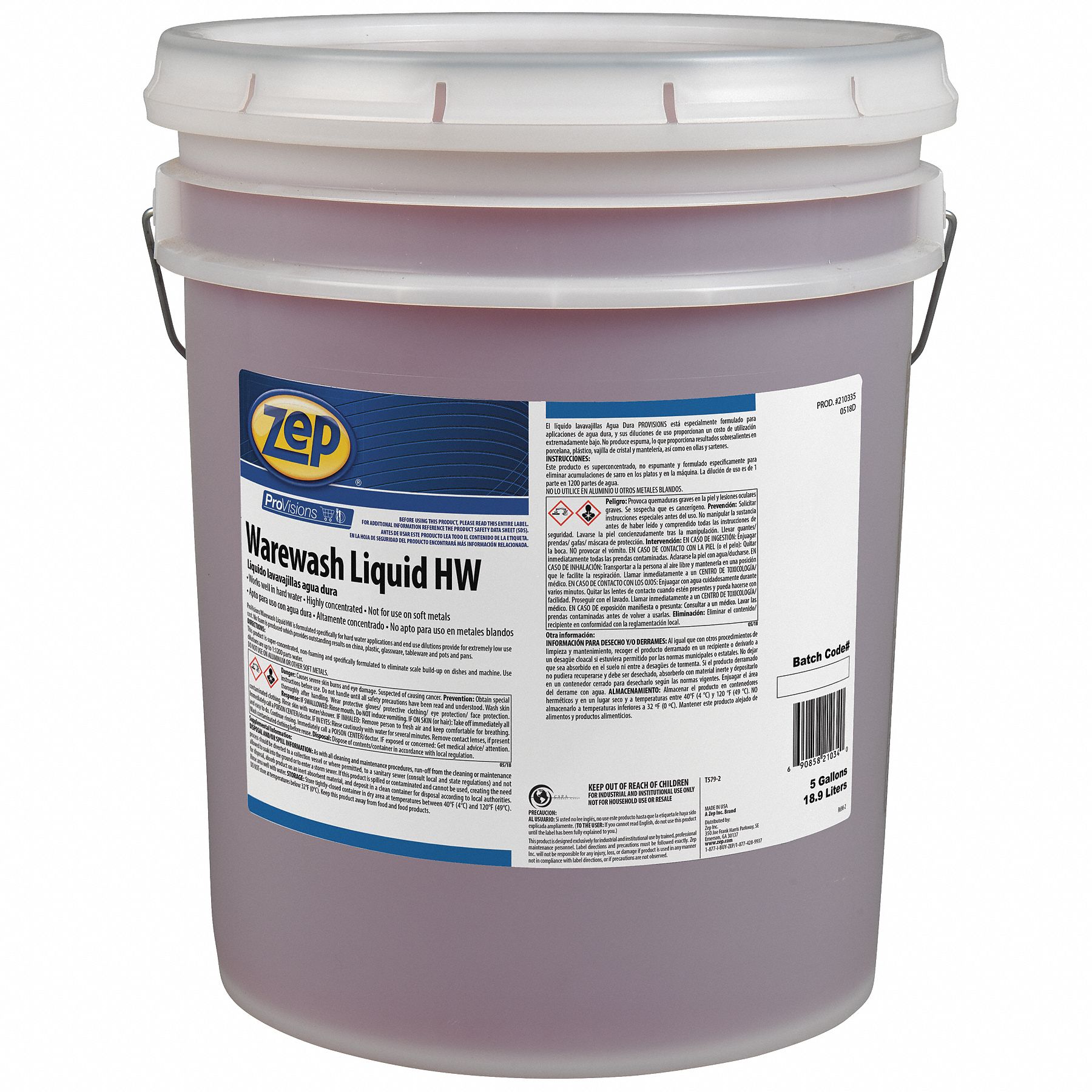 ZEP Machine Wash, Dishwashing Detergent, Cleaner Form Liquid, 5 gal