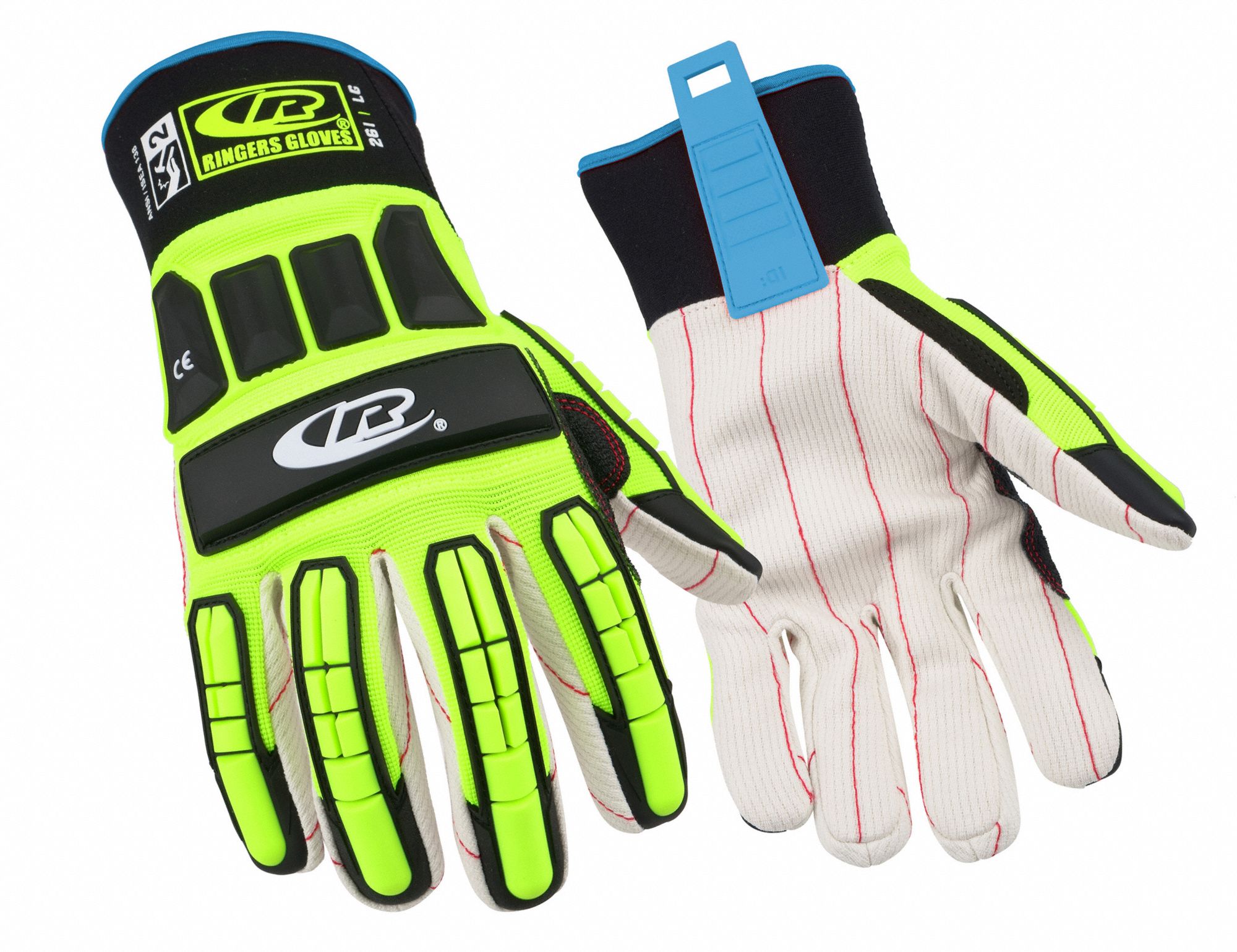 ANSELL, XL ( 10 ), Cotton Corded, Mechanics Gloves 54ZW02261 Grainger