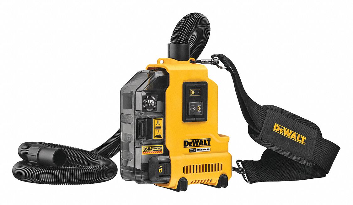 DEWALT Cordless, Dust Extractor, 0.06 gal, Plastic, HEPA 55AC73