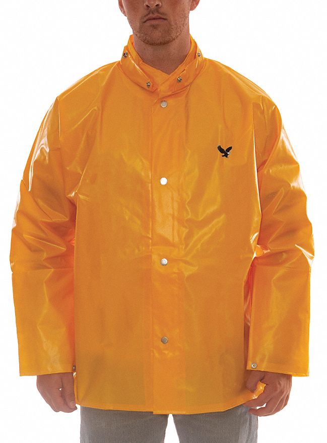 TINGLEY Yellow, Rain Jacket, XL, Nylon, Polyurethane, Unisex, Hood