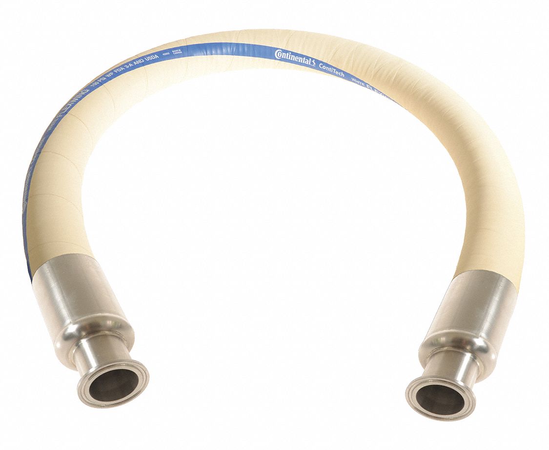 CONTINENTAL Food Grade Hose, Nitrile, Helix, 1 1/2 in, 15 ft, 150 psi