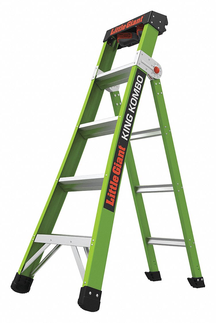 LITTLE GIANT Fiberglass Multipurpose Ladder, 375 lb Load Capacity, 23