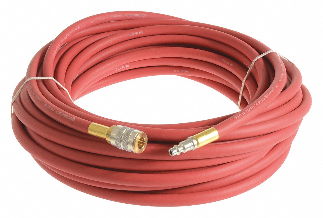 CONTINENTAL, 1/4 in Hose Inside Dia., Red, Air Hose 55CM34HZR02525