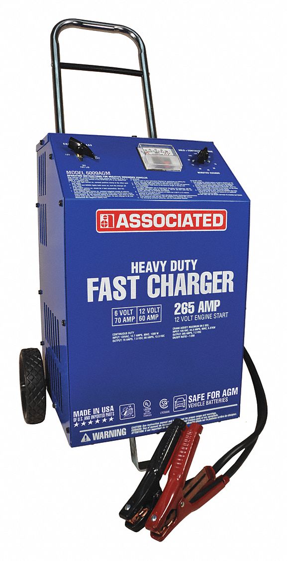 ASSOCIATED EQUIP Automatic Battery Charger, Boosting, Charging, AGM