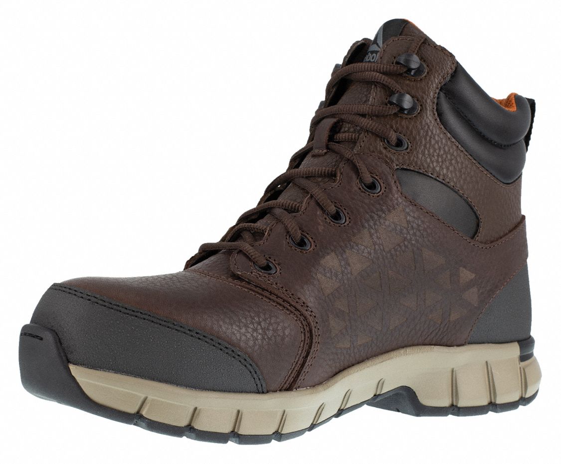 REEBOK Athletic HighTop, 15, W, Men's, Brown, Composite Toe Type, 1 PR