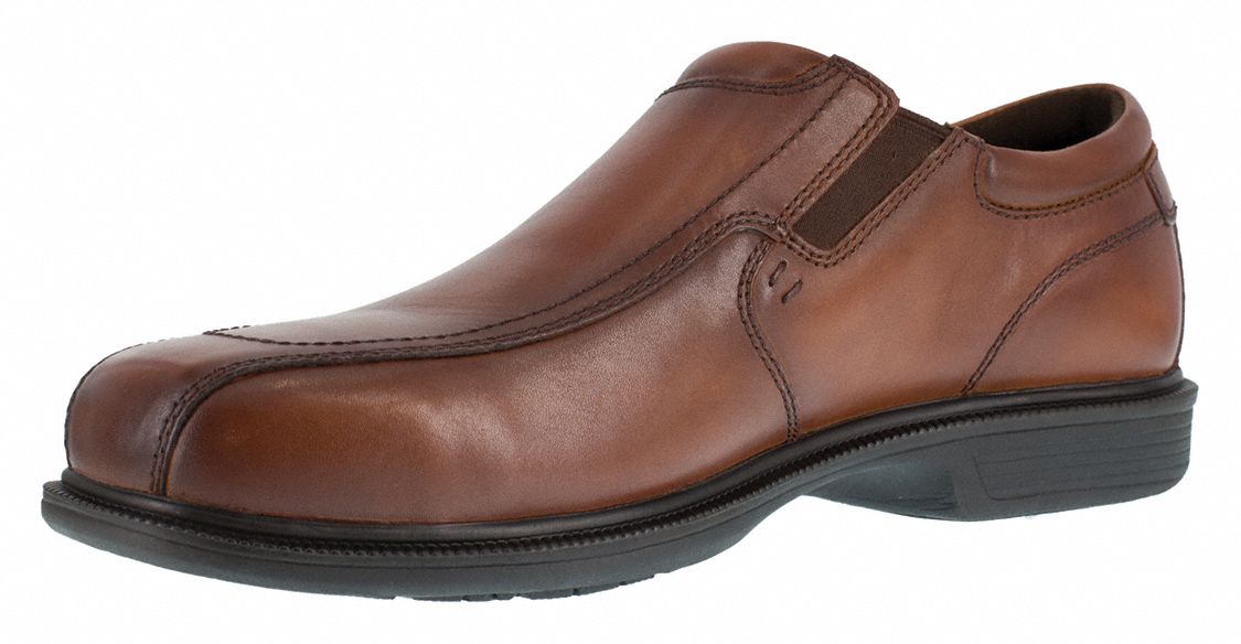 FLORSHEIM Oxford Shoe, 11, EEE, Men's, Brown, Steel Toe Type, 1 PR