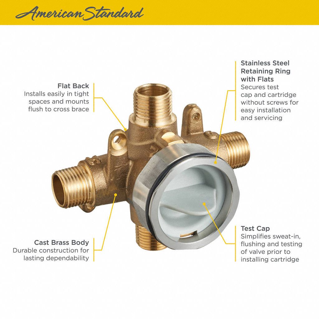 AMERICAN STANDARD Bathtub and Shower Valve American Std, For TU Series