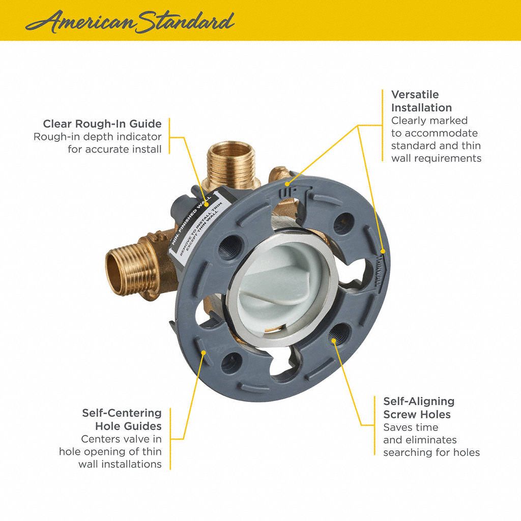 AMERICAN STANDARD Bathtub and Shower Valve American Std, For TU Series