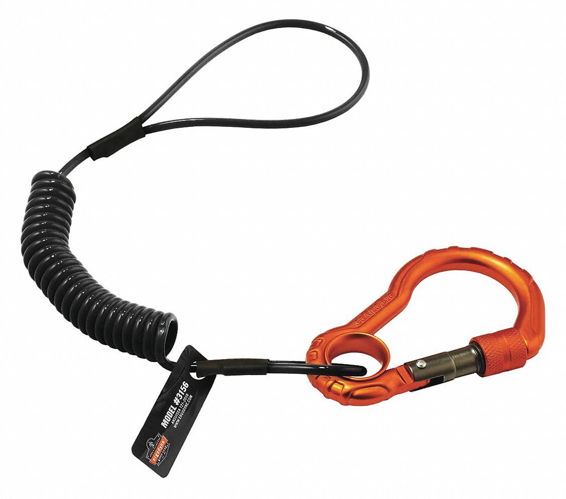 ERGODYNE Coiled Lanyard, 2 lb Weight Capacity 55EE623156 Grainger