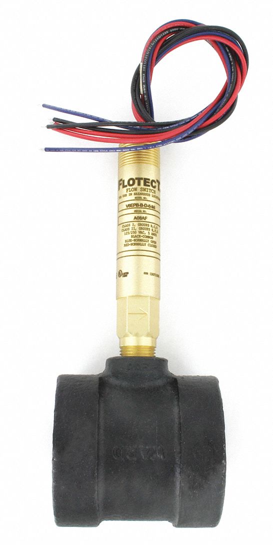 DWYER INSTRUMENTS 2 FNPT Piston Liquid Flow Switch, 10 gpm 55EH10